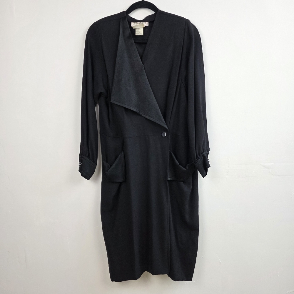 Vintage Yves Saint Laurent Black Long Sleeve Dress, YSL - Picture 1 of 5